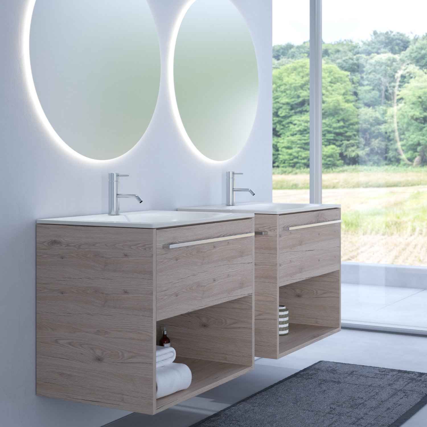 Woodal double Washbasin