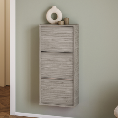 Scarpiera moderna piccola grigio con 3 cassetti frontali